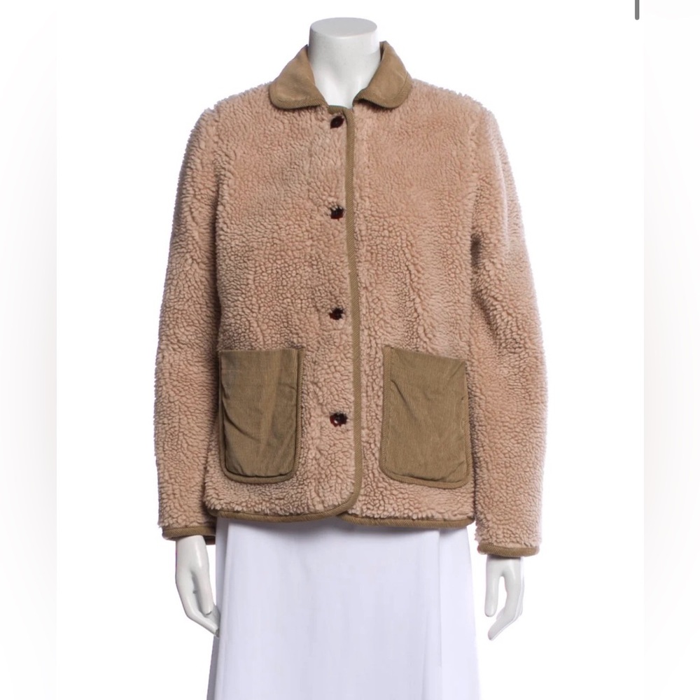 NWOT Alex Mill Tan Corduroy and Teddy Fleece/Sherpa Button Down Work Jacket XL